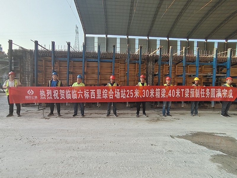 臨臨高速六標(biāo)西里綜合場(chǎng)站25米、30米箱梁， 40米T梁預(yù)制任務(wù)圓滿(mǎn)完成